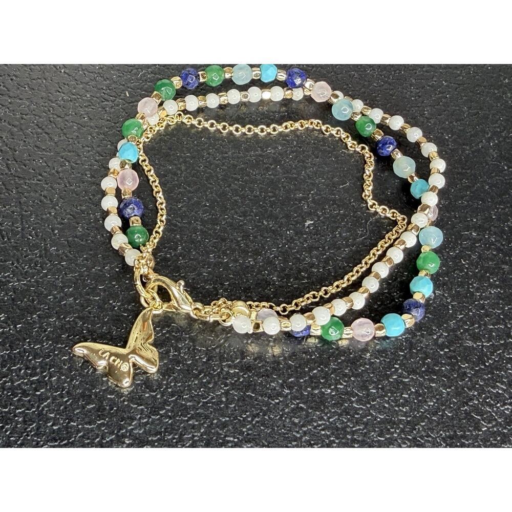 Believe by Brilliance 14Kt Gold Plated Crystal Butterfly Charm Bracelet Dainty